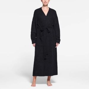 Skims Cozy Knit Unisex Robe | Onyx S/M